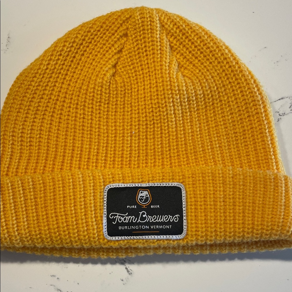Foam Brewers Yellow Knit Beanie